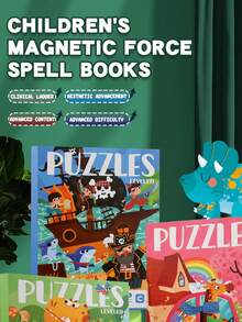 1 Set de Rompecabezas Magnético con Dificultad Graduada, Juguete Educativo para Niños, Rompecabezas para el Desarrollo Cognitivo de Niños Pequeños, Juguete de Entrenamiento de Concentración para el Aprendizaje Temprano de Bebés - Multicolor - Ver 3