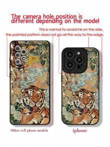 Capa protetora colorida com estampa de tigre nas bordas, resistente a quedas, compatível com iPhone 17 Pro/17 Air/17/17 Pro Max/16/11/16 Pro/16 Plus/16 Pro Max/16 E/15 Pro Max/13/14/12/XS/XR/7G/8 Plus, Galaxy S25/S25 Plus/S25 Ultra/A16/A36/A26/A56/A50/A12/A32/A52/A72/A51/A21S/A13/A14/S24/S24 Plus/S24 Ultra, S22/A52/A53/A54/A55/S23, 11/12 Pro/12/12X/13 Pro/14 Pro/15 Pro, 10/9/Note 9/12c/Note 11 Pro/Note 8 Pro - Multicolorido - Ver 7