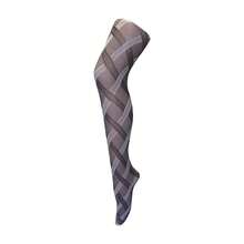 Sock Snob Sock Snob - Ladies Thick Coloured 80 Denier Opaque Patterned Winter Fashion Tights - 電纜黑/白 - 查看 1