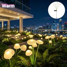1pc Outdoor Solar Jellyfish Garden Light, Colorful LED Solar Powered Mushroom Flower Landscape Light, Suitable For Outdoor Patio, Walkway, Garden, Corridor, Backyard, Lawn, Decorative Gift - Mushroom - View 13