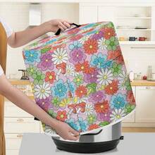 1 pieza Cubierta para olla arrocera con estampado floral, cubierta antipolvo para electrodomésticos de cocina, cubierta antipolvo para electrodomésticos, cubierta antipolvo para ollas a presión, cubierta antipolvo para freidoras de aire, cubierta protectora contra el polvo y el aceite - Cobertura completa - Ver 2