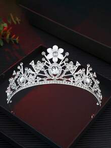 1pc Crystal Wedding Large Tiara Baroque Vintage Bridal Headpiece Wedding Dress Accessory Bridal Crown - Multicolor - View 9