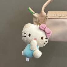 Sanrio 1pc Hello Kitty Cute Sitting Plush Bag Charm Pendant Doll Keychain Bag Accessory Holiday Gift - Mint Green - View 7