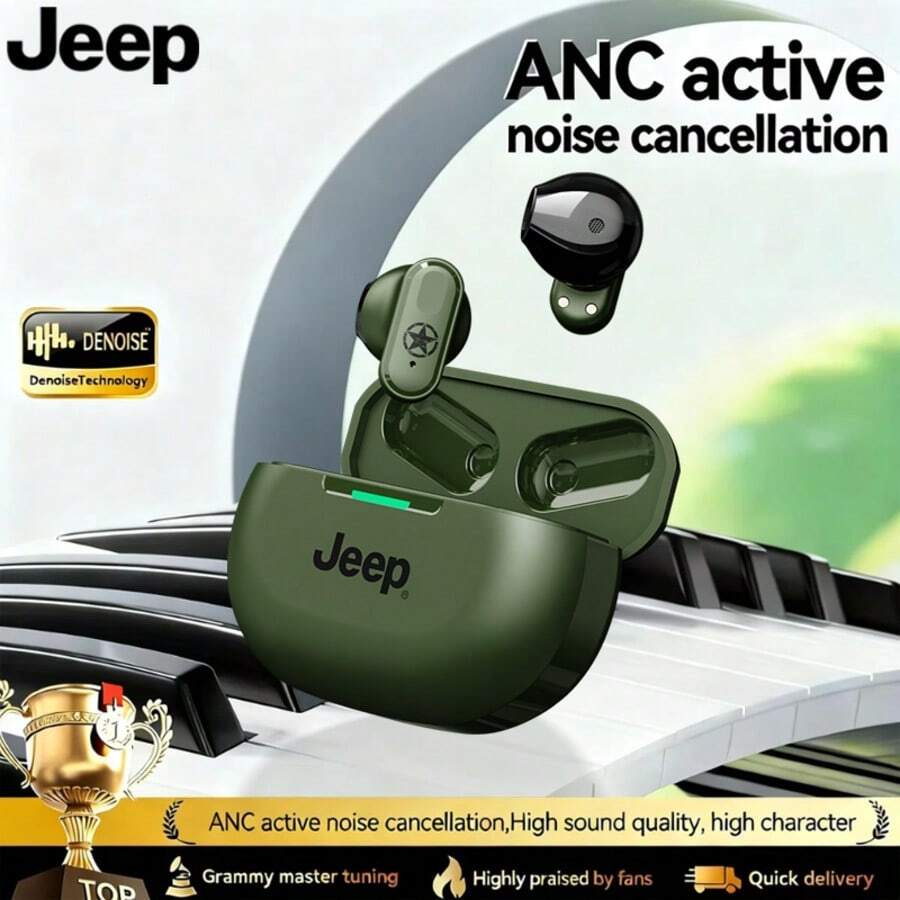 Jeep JP EW011 TWS 真无线耳机，运动耳机，HiFi 立体声耳机，带麦克风的降噪耳机，高清语音