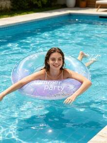 Eye-Catching Inflatable Swim Ring, 2 Options With/Without Thickened Double Handles, Gradient Purple, For Pool Party, Summer Beach, Fun Outdoor Water Sports, Pool Float, Water Sports Accessory, Outdoor Water Product - Multiple Styles - View 10