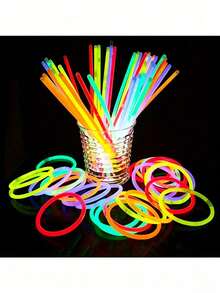 100/50/20pcs Glow Stick Bracelets & Necklaces, Multi-Color Luminous Sticks For Party, Wedding, Concert, DIY Glow Bracelets, Party Decorations & Music Festival Supplies - View 11
