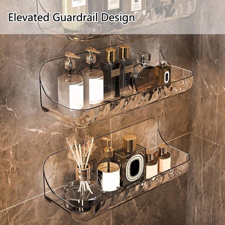Kệ acrylic phòng tắm, giá treo tường đựng đồ dùng vệ sinh cá nhân, mỹ phẩm, không cần khoan. - Nhiều màu - Xem 1