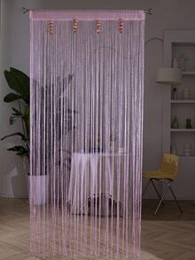 1pc Rose Flower String Curtain, 1*2m Silver Wire Woven Flower Curtain, Finished Product Room Divider Entrance Curtain - 1PC - View 3
