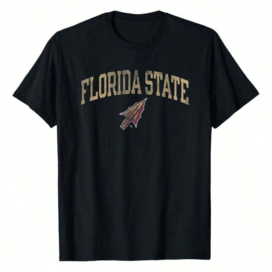Summer Outfits For WomenFlorida State Seminoles Vintage Arrowhead T-Shirt Graphic Tees Short Sleeve Casual Women T Shirts 100% Cotton Tee Shirt Womens Short-Sleeved Funny Printed Women's T-Shirts Summer Tops Soft Comfy Everyday Wear Gift Woman Tshirt Blacksummer Outfits For Womensummer Outfits For Women,Summer Tops - màu đen - Xem 1
