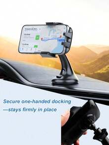 Universal Car Windshield Phone Mount – 360° Rotatable Suction Cup GPS Holder With 15KG Strong Suction & Auto Clamp – One-Hand Operation Smartphone Stand For Car Windshield, Dashboard – Fits All Phones - A - View 6