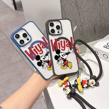 This Disney Mickey Mouse Pattern Lanyard Phone Case Features A Strong Magnetic Closure And Full Coverage Of Acrylic And TPU Material. It's Shockproof, Lightweight, And Suitable For IPhone17/16/11/13/15/15 Plus/15 Pro/15 Pro Max/12/14 Pro Max/11 Pro Max/12 Pro/12 Pro Max/13. It's A Popular Birthday Gift, Business Gift, Durable, Stain-Resistant, And Fingerprint-Resistant New Phone Case For Men And Women. It Also Includes A Mickey Mouse Phone Case And Mickey Mouse Doll Bracelet. Compatible With SamsungGalaxy S20, S21, S22, S23, And S24 Series. It's The Perfect Gift For Friends And Family. This Stylish Phone Case Is Fun, Lightweight, And Durable. IPhone17 Pro Max Phone Case, Minnie Phone Case. - 藍色 - 查看 8