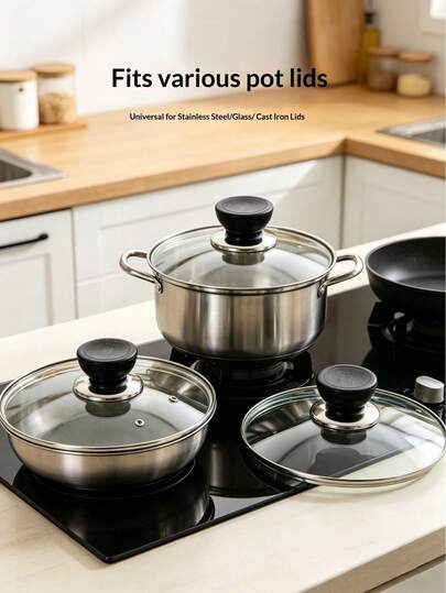Nắp và tay cầm đa năng có thiết kế tháo lắp nhanh giúp dễ dàng tách rời nắp và tay cầm, thuận tiện cho việc vệ sinh và thay thế phụ kiện; được trang bị đế chắc chắn, chống gỉ và tay cầm chống trượt cho cảm giác cầm nắm thoải mái và khả năng chịu nhiệt cao; Tính linh hoạt cao: Nắp đa năng phù hợp với chảo wok, nồi nấu canh, nồi hấp và nhiều loại dụng cụ nấu ăn khác.
