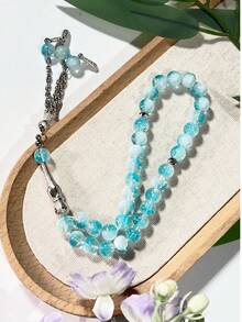 1pc Muslim 33 Beads Cracked Tasbih Prayer Beads, Minimalist Versatile Unisex Design - Multicolor - View 12