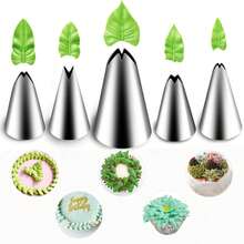 5pcs Stainless Steel Piping Nozzle Set, Baking Tools With Decorative Nozzles And Cupcake Decorating Rings - Multicolor - View 9