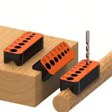Herramienta de guía de perforación de plástico compacta y reutilizable para perforación métrica precisa en trabajos de madera - multicolor - Ver 1