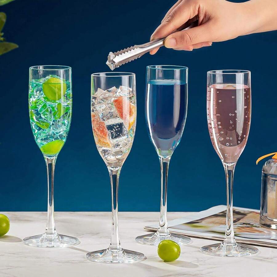 5.5盎司（约163毫升）不易碎可重复使用的香槟杯，适用于鸡尾酒、香槟、甜点、慕斯、果汁和迎宾饮品。 - 查看 1