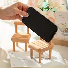 Giá đỡ điện thoại mini hình ghế gỗ mới, giá đỡ để bàn nhỏ gọn, dễ thương, tối giản, kiểu dáng thoải mái. - Nhiều màu - Xem 5