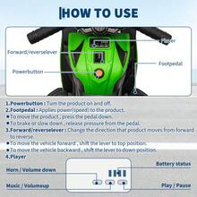 Gaderth 6V Kids Motorcycle, Electric Ride On Car Toy With Training Wheels, Working Headlight, Horn & Music, Battery Powered Ride On Motorcycle Toy For Toddler Kids Boys Girls Ages 3-6 - Green - View 3