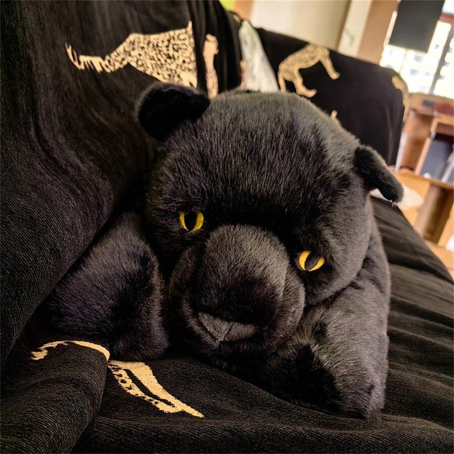 115cm/45.27inch Long Plush Pillow, Soft And Fluffy Stuffed Animal, Suitable For Home Decor, Sofa Cushions, Party Decorations, Children's Birthday Gifts, Graduation Season, Weddings, Halloween. - Black - View 1