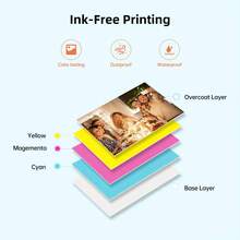 Papel fotográfico a color de 2x3 pulgadas con respaldo autoadhesivo HPRT MT53, papel fotográfico de alta definición compatible con la impresora de fotos de bolsillo MT53 - Ver 3