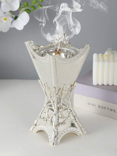 This Arabic-Style Incense Burner Is Exquisite And Elegant, Featuring A Classic Trophy-Shaped Square Alloy Branch Design. It Is An Ideal Gift For Various Occasions Such As Ramadan, Graduation Season, Halloween, Autumn, Winter And Festivals. Suitable For Use In Living Rooms, Bedrooms, Wedding Venues, Offices And Other Places.