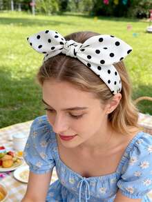 Presilha de Cabelo Preta Francesa Grande Laço Faixa de Cabelo Elegante Simples Acessório de Cabelo em Tecido de Poá da Moda, Laço Acessórios de Cabelo, Orelhas de Coelho, Festas, Campus, Férias, Acessórios de Temperamento Suave, Acessórios de Lazer Diário, Faixa de Cabelo, Diadema, Festivais, Festa - Multicolorido - Visão 2