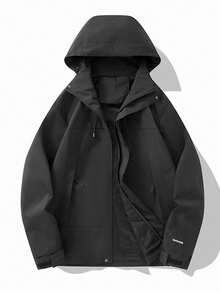 3-In-1 Outdoor Jacket Women, Waterproof Windbreaker For Hiking Black Spring - Black - View 1