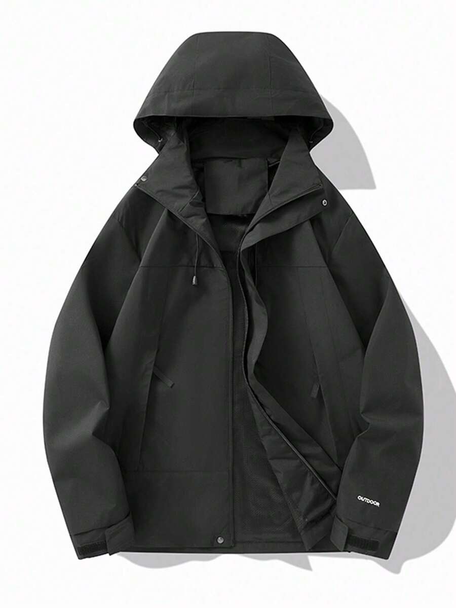 3-In-1 Outdoor Jacket Women, Waterproof Windbreaker For Hiking Black Spring - Black - View 1