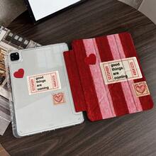 1个红粉条纹平板电脑保护套，三折支架自动休眠/唤醒保护套，兼容iPad Pro 11、Air 11/13 M3、11 A16、第10/9/8/7代、Air 4/5、10.9/10.2/9.7英寸以及Galaxy Tab S10/S9/S8系列、Tab A9+/A8、S10 FE/S9 FE、11/12.4英寸 - 彩色 - 查看 8