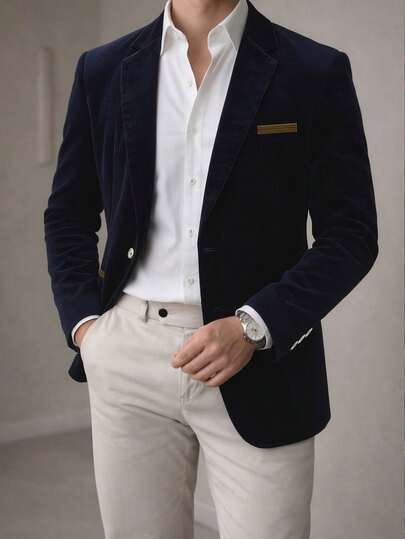 Men's Business Casual Corduroy Blazer, Suitable For Important Occasions, Dates, And Gift For Boyfriend, Spring & Autumn