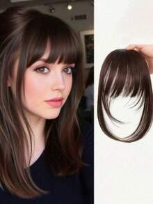 1pc Synthetic Clip-In Bangs Hairpiece, Suitable For Women, Natural Look, Invisible Seamless Air Bangs And Sideburns Hair Extension, Suitable For Students Daily Use, Multiple Colors (Color May Slightly Differ From Image), Hair Accessory - Multicolor - View 13