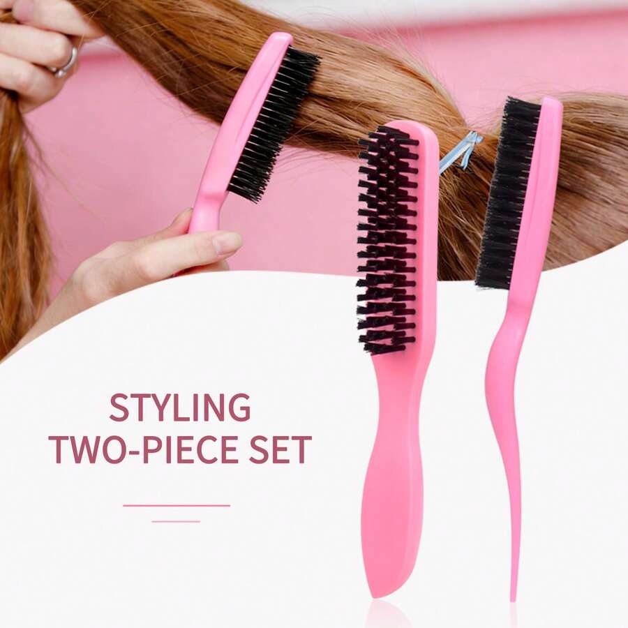 造型两件套交叉发梳套装，三排蓬松梳，化妆盘发套装，猪鬃顺滑梳，抚平毛躁梳 - 鬍鬚梳 + 鬍鬚刷 - 查看 1