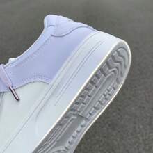 Tenis de mujer casuales zapatillas blancas mujer de cuero sintético con suela de caucho calzado deportivo para estudiantes con diseño degradado y cordones zapatos para mujer estilo urbano a la moda cómodos transpirables y ligeros con plataforma plana versátiles y antideslizantes para uso diario - Morado - Ver 6