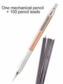0.3/0.5/0.7/2.0mm Automatic Mechanical Pencil Set, 100pcs Refill Leads, Low Center Of Gravity, Retractable Tip, Metal Body, Back To School Essential - Black - View 15