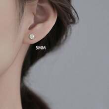 Round CZ Stud Earrings For Women, Screw Back Simulated Diamond Earrings Set, Elegant Pearl Earrings Style Wedding Jewelry For Brides Bridesmaids - 金色 - 查看 4