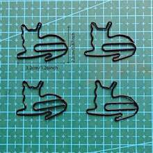 15/25pcs Cute Black Cat Shaped Metal Bookmarks, Japanese Style Stationery, Unique Gift For Cat Lovers - Black - View 3