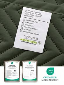 Bộ ga trải giường và vỏ gối siêu mềm mại bằng sợi microfiber, may bằng sóng siêu âm, thích hợp cho mọi mùa, kiểu dáng cổ điển thanh lịch, thoải mái, nhẹ nhàng như mây, gồm 1 vỏ chăn và 2 vỏ gối, màu xanh ô liu. - Màu xanh Ô liu - Xem 9
