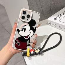 This Disney Mickey Mouse Pattern Lanyard Phone Case Features A Strong Magnetic Closure And Full Coverage Of Acrylic And TPU Material. It's Shockproof, Lightweight, And Suitable For IPhone17/16/11/13/15/15 Plus/15 Pro/15 Pro Max/12/14 Pro Max/11 Pro Max/12 Pro/12 Pro Max/13. It's A Popular Birthday Gift, Business Gift, Durable, Stain-Resistant, And Fingerprint-Resistant New Phone Case For Men And Women. It Also Includes A Mickey Mouse Phone Case And Mickey Mouse Doll Bracelet. Compatible With SamsungGalaxy S20, S21, S22, S23, And S24 Series. It's The Perfect Gift For Friends And Family. This Stylish Phone Case Is Fun, Lightweight, And Durable. IPhone17 Pro Max Phone Case, Minnie Phone Case. - 粉色 - 查看 1