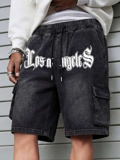 男士夏季水洗做旧复古口袋工装短裤