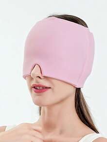 1 pieza Gorro de cabeza con gel de enfriamiento de capa única, gorro de compresa fría y caliente, máscara facial, máscara para los ojos, gorro de compresa fría, máscaras de esquí - color sólido - Ver 12