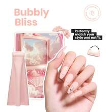 Beetles 15ML Nail Polish Bubble Bliss, 2 In 1 Nail Strengthener Polish Growth Nail Ridge Filler Base Coat Nail Repair For Damaged Thin Nails Natural Nails Bubbly Bliss Nude Pink - Bubble Bliss - 查看 4
