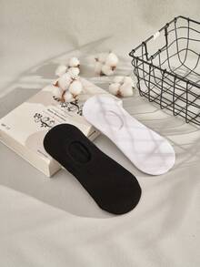 3/5双装男士隐形无痕袜，超柔软棉质防滑隐形袜，带硅胶后跟防滑设计，透气鞋套，适用于乐福鞋、平底鞋和运动鞋 - 彩色 - 查看 7