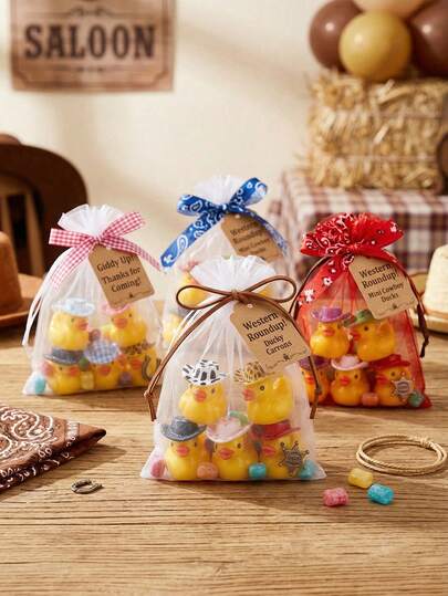 10Pcs Viral Duck Duck Miniature Cowboy Hats Rubber Ducks Cute Aesthetic Car Center Console Dashboard Ducking Decor Western Theme Party Favors Collectible Figurine Fun Stress Relief Desk Accessories Auto Interior Gadgets