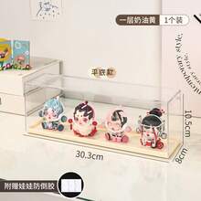 1 hộp trưng bày bằng acrylic trong suốt, chống bụi, có đế màu trắng, lý tưởng để đựng mô hình sưu tầm, hộp bí ẩn, búp bê và đồ chơi nhỏ. - trắng - Xem 5