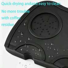 1 tấm lót nén cà phê bằng silicon, chống trượt, thích hợp cho barista, giá đỡ bộ lọc cà phê espresso và trạm nén cà phê. - màu đen - Xem 6
