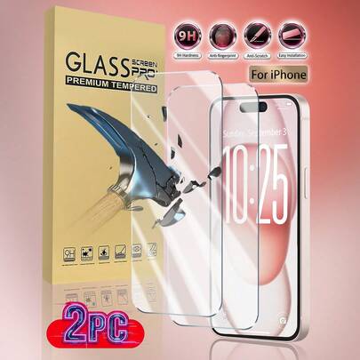 Navigator 2pcs High Definition Tempered Glass Screen Protector, 4K Lossless Image Quality, Effectively Blocks External Damage To The Screen, Smooth Screen Anti-Fingerprint And Anti-Dust, Compatible With Apple Models X/XS MAX/11/12/13/14/15/16/17/17e/17Air/17pro/17pro Max