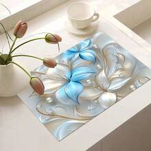 1pc Exquisite Floral Theme Style Coffee Machine Mats, Dish Mats, Tableware Mats, Table Mats, Especially Suitable For Coffee Machines And Coffee Pots, Bar Mats, Bar Accessories, Very Suitable For Kitchen Use. - Multicolor - View 15