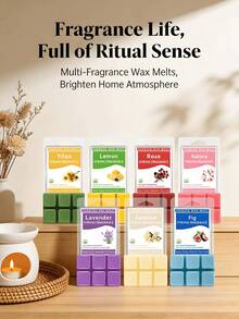 1 Box Colorful Soy Wax Melts (6pcs/Box) | Home And Car Solid Wax Melts | Suitable For Bedroom And Living Room | Great For Wedding Favors, Bridesmaids Gifts, Mother's Day And Birthday | DIY Candle Making Supplies | Designed For Wax Melt Warmers And Candle Melters - Multiple Styles - View 2