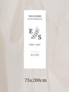 1pc Custom Wedding Welcome Banner, Custom Text,Custom Text Bridal Shower Banner, Bachelorette Party Backdrop Decoration,Minimalist Wedding Entrance Decoration - Multicolor - View 18