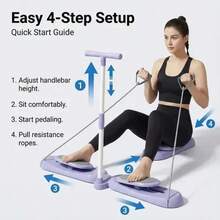 Home Folding Ski Machine, Full-Body Aerobic Fitness Quiet Trainer, Pelvic Floor Muscle Training And Postpartum Recovery Leg Press Device - Mauve Purple - View 5
